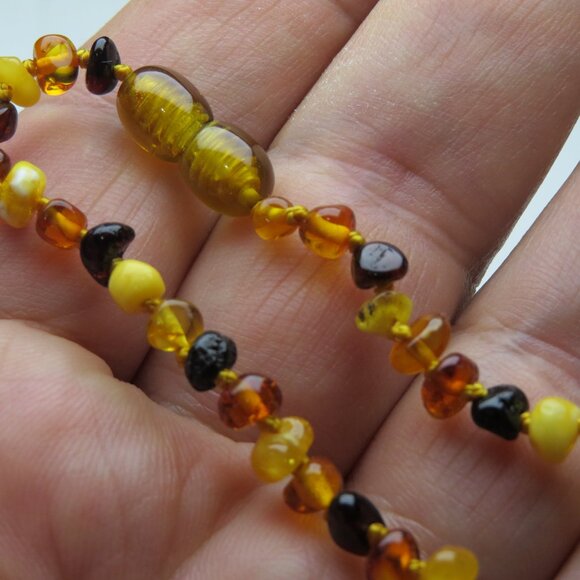 Authentic Amber Teething Unisex Necklace 12.5" Infant/Baby Premium Quality - Picture 3 of 4